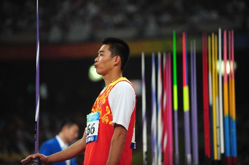 9月8日,中國選手郭偉在北京2008年殘奧會男子標槍F35/36級決賽中,以56米07的成績打破世界紀錄,并獲得冠軍。新華社記者 李尕 攝