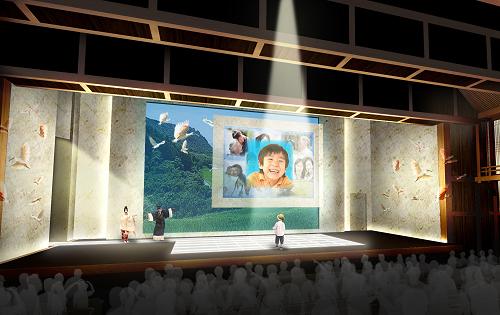 圖為日本館主題演出劇場效果圖。6月5日,中國2010年上海世界博覽會日本國家館在滬舉行新聞發(fā)布會,宣布將由“日本舞臺劇第一人”、著名導(dǎo)演佐藤信和香港導(dǎo)演榮念曾兩位導(dǎo)演聯(lián)合呈獻(xiàn)日本館的主題表演。日本館設(shè)有3個主展區(qū),其中第三主展區(qū)將以主題表演為中心,由中國年輕演員出演,來自世界各國的參觀者將通過以主題表演和整體展示中的精彩演出,感受到日本館所要傳達(dá)的“為了和美的未來”信息。 新華社記者 任瓏 攝