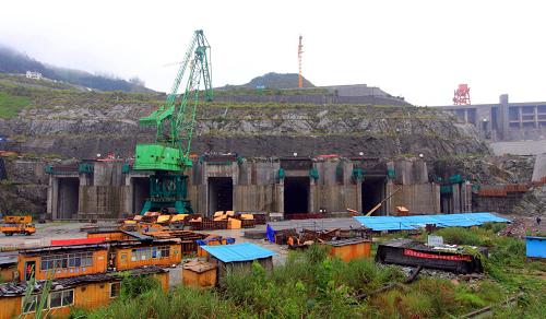 建設(shè)中的三峽地下電站(9月20日拍攝)。