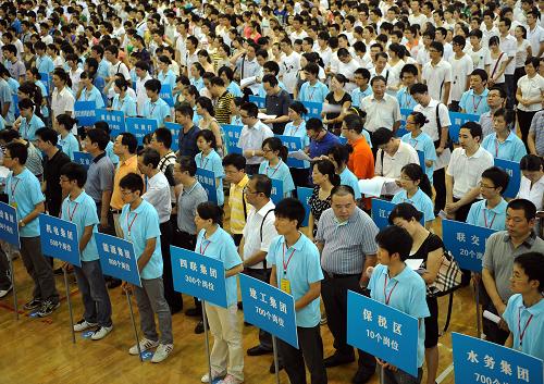 2010年度重慶大學(xué)生暑期社會(huì)實(shí)習(xí)、實(shí)踐活動(dòng)啟動(dòng) 8月10日,2010年度重慶大學(xué)生暑期社會(huì)實(shí)習(xí)實(shí)踐活動(dòng)啟動(dòng)儀式在重慶工商大學(xué)舉行,35個(gè)重慶市直機(jī)關(guān)部門、36家國(guó)資企業(yè)為大學(xué)生們提供了實(shí)習(xí)、實(shí)踐崗位5000個(gè),該市共有51所高等院校的數(shù)千名學(xué)生參與此項(xiàng)活動(dòng)。 新華社記者周衡義攝