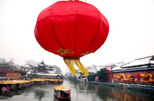 南京夫子廟秦淮風(fēng)光帶(2月15日攝)。新華社發(fā)(王新 攝)