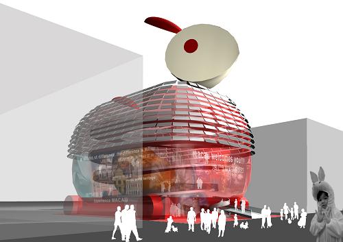 2010年上海世博會(huì)澳門(mén)館效果圖。 2010年上海世博會(huì)澳門(mén)館“玉兔宮燈”自2009年5月動(dòng)工以來(lái),工程進(jìn)展順利,目前主體鋼結(jié)構(gòu)已基本完成,正構(gòu)建外墻及安裝水電設(shè)備等,預(yù)計(jì)可按原定計(jì)劃于年底前完工,隨即開(kāi)始內(nèi)部布展。澳門(mén)館“玉兔宮燈”位于中國(guó)館區(qū),毗鄰國(guó)家館“東方之冠”,建筑高度19.99米,寓意澳門(mén)回歸祖國(guó)的年份。 新華社記者 任瓏 攝