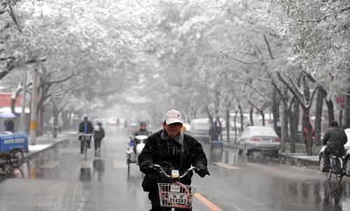 11月12日,北京市民在雪中出行。 當(dāng)日,北京市普降小到中雪。北京交管部門在早高峰到來前提前啟動雪天三級交通指揮疏導(dǎo)方案,交警提前上崗,疏導(dǎo)交通,市區(qū)交通運營正常;北京市交通運輸系統(tǒng)啟動雪天運輸應(yīng)急預(yù)案,公交、地鐵運力準(zhǔn)備充足,并增派大批工作人員加強客流組織和疏導(dǎo)工作。 新華社記者李文攝