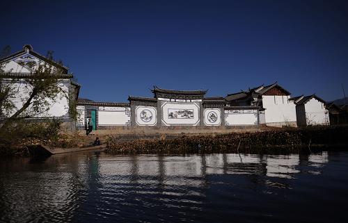 村子里典型的大理白族式建筑,雕梁畫棟美不勝收(2月3日攝)。云南大理白族自治州的洱海是聞名遐邇的旅游勝地,而位于洱海源頭一處如人間仙境般的碧池卻“藏在深閨人未識”,這就是高原水鄉(xiāng)——洱源西湖。2009年12月,洱源西湖濕地公園正式評為國家濕地公園,成為云南省第二個國家濕地公園。 坐落于洱源縣佛鐘山麓、蒼山云弄峰下的水鄉(xiāng)西湖是高原斷陷湖泊,屬瀾滄江水系,地處洱海源頭,是大理及周邊地區(qū)生態(tài)安全的重要保障。西湖生態(tài)系統(tǒng)多樣性極為獨特,形成面山森林(灌叢)— 村莊— 農田— 湖濱沼澤— 湖泊水面— 島嶼村莊的自然生態(tài)系統(tǒng)與人工生態(tài)系統(tǒng)交叉重疊的多樣性特征。濕地保存有洱海大頭鯉、灰裂腹魚、大理裂腹魚等特有魚類,是許多越冬鳥類的棲息地,也是極具觀賞價值的珍稀鳥類紫水雞在我國最大種群分布地。 西湖在云南高原濕地中景觀獨特,白族風俗濃郁,歷史文化積淀深厚,是展示濕地保護成效和濕地生態(tài)環(huán)境教育的理想基地。水域面積約4.3平方公里,平均水深1.8米、最深處近10米。湖水四季清澄如鏡,湖中菱荷青青,蘆葦搖曳;六個村莊、七個島嶼散落水中,構成村中有湖、湖中有村的田園風景。蕩舟湖上,