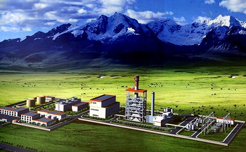華潤集團(tuán)援建的拉薩燃機(jī)電站效果圖(12月31日攝)。新華社記者 普布扎西攝