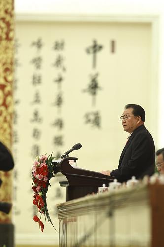 11月7日,新華社建社80周年紀(jì)念大會(huì)在北京人民大會(huì)堂舉行。中共中央政治局常委李長(zhǎng)春出席大會(huì)。新華社記者 陳建力 攝
