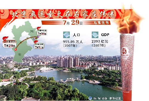 圖表:北京奧運(yùn)圣火在石家莊傳遞 新華社發(fā)