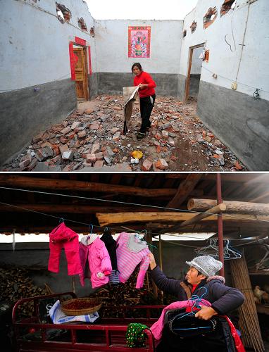 上圖:湖北省丹江口市習(xí)家店鎮(zhèn)老君殿村的外遷移民林華碧在已經(jīng)拆遷的老房子里挑揀有用的物品(2009年10月18日攝);下圖:林華碧在荊門市屈家?guī)X管理區(qū)三合移民安置點的新家里晾曬衣服(2011年12月2日攝)。2010年11月28日,湖北最后一批南水北調(diào)移民外遷完成搬遷。一年后,記者回訪那些當(dāng)時在庫區(qū)采訪過的移民。7.6萬移民從鄂西北的丹江口庫區(qū)搬遷到遍布湖北省的各個移民安置點,居住的環(huán)境改變了,人際關(guān)系改變了,生產(chǎn)生活方式改變了……他們從祖祖輩輩居住的地方搬到一個陌生的新家,從排斥到欣然接受,從不適應(yīng)到適應(yīng),如今,他們正為了發(fā)展致富和安居樂業(yè)的目標(biāo)而努力著。