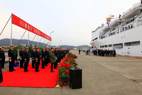 12月29日,海軍在舟山某軍港舉行歡迎儀式。新華社記者 查春明 攝