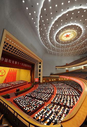 10月28日,中國婦女第十一次全國代表大會(huì)在北京人民大會(huì)堂開幕。新華社記者 何俊昌 攝