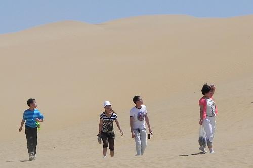 6月1日,游客在內(nèi)蒙古響沙灣旅游景區(qū)游覽。進(jìn)入6月份,內(nèi)蒙古各地相繼進(jìn)入旅游旺季,海內(nèi)外大批游客前來觀草原、游沙漠、體驗(yàn)民俗風(fēng)情。今年,內(nèi)蒙古將進(jìn)一步提升特色旅游產(chǎn)品質(zhì)量,推進(jìn)旅游業(yè)向現(xiàn)代服務(wù)業(yè)轉(zhuǎn)變,預(yù)計(jì)旅游業(yè)總收入達(dá)880億元,增長20.1%。新華社記者 李云平 攝