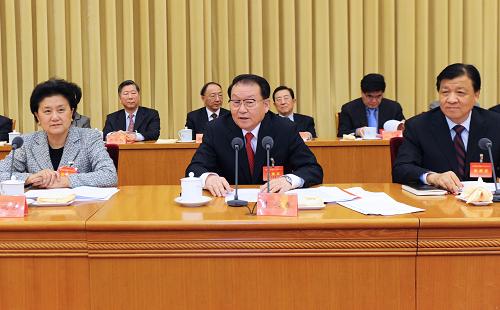 12月20日,中共中央政治局常委、中央文明委主任李長春在北京出席全國精神文明建設(shè)工作表彰大會(huì)并講話。 新華社記者張鐸攝