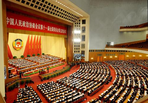 3月11日,全國政協(xié)十一屆五次會(huì)議在北京人民大會(huì)堂舉行第四次全體會(huì)議。新華社記者 燕雁 攝