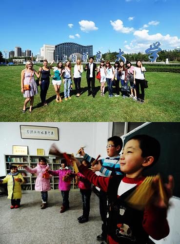 教育事業(yè)蓬勃發(fā)展,教育環(huán)境更加優(yōu)化。上圖:2012年9月15日,沈陽師范大學(xué)的留學(xué)生在校門前合影留念。下圖:2012年2月9日,孩子們在遼寧省鞍山市鐵東區(qū)文化館活動室學(xué)唱快板書。新華社記者 楊青 攝