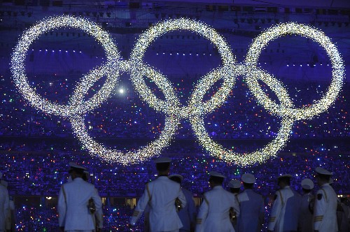 8月8日,第29屆夏季奧林匹克運(yùn)動(dòng)會(huì)在中國(guó)國(guó)家體育場(chǎng)隆重開幕。這是開幕式現(xiàn)場(chǎng)。 新華社記者李尕?cái)z