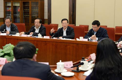 這是張高麗在座談會上講話。新華社記者 馬占成 攝