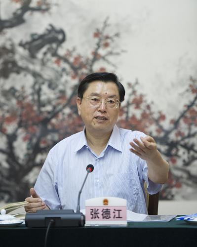 這是5月31日,張德江在廣州主持召開加強立法工作座談會。 新華社記者黃敬文攝