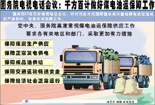 圖表:國務(wù)院電視電話會議:千方百計做好煤電油運保障工作 新華社發(fā)