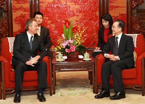 溫家寶會見英國前首相布萊爾