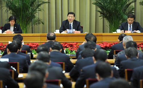12月17日,中共中央政治局常委、中央書記處書記、國家副主席習(xí)近平在北京出席全國組織部長會(huì)議并講話。新華社記者 馬占成 攝