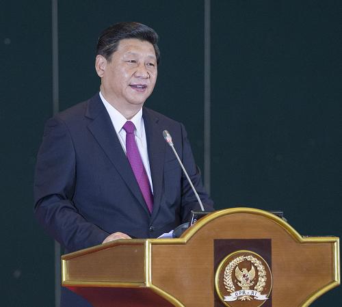 10月3日,國家主席習(xí)近平在印度尼西亞國會(huì)發(fā)表題為《攜手建設(shè)中國-東盟命運(yùn)共同體》的重要演講。新華社記者 王曄 攝