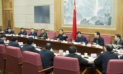 2月19日,國務院副總理、全國綠化委員會主任汪洋在京主持召開全國綠化委員會全體會議。新華社記者 黃敬文 攝