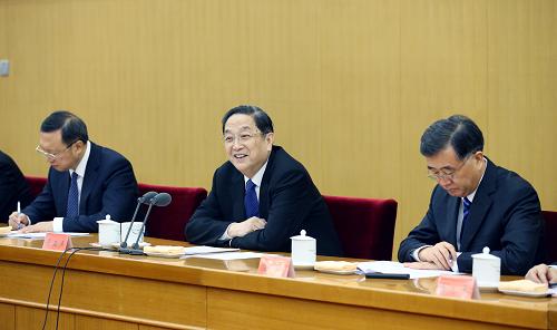 1月24日,2014年對(duì)臺(tái)工作會(huì)議在北京舉行。中共中央政治局常委俞正聲出席會(huì)議并作重要講話。新華社記者姚大偉攝