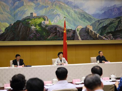 5月17日,全國普通高等學校畢業(yè)生就業(yè)工作電視電話會議在北京召開。中共中央政治局委員、國務院副總理劉延東,中共中央政治局委員、國務院副總理馬凱出席會議并講話。新華社記者 蘭紅光 攝