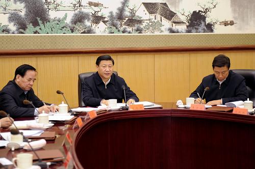 1月20日,中共中央政治局常委、中央書記處書記、國家副主席、中央深入學(xué)習(xí)實踐科學(xué)發(fā)展觀活動領(lǐng)導(dǎo)小組組長習(xí)近平主持召開領(lǐng)導(dǎo)小組第十四次會議并講話。新華社記者 張鐸 攝