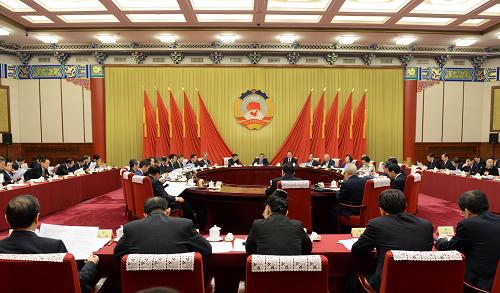3月11日,政協(xié)第十二屆全國委員會(huì)第十四次主席會(huì)議在北京召開。中共中央政治局常委、全國政協(xié)主席俞正聲主持會(huì)議。新華社記者 馬占成 攝